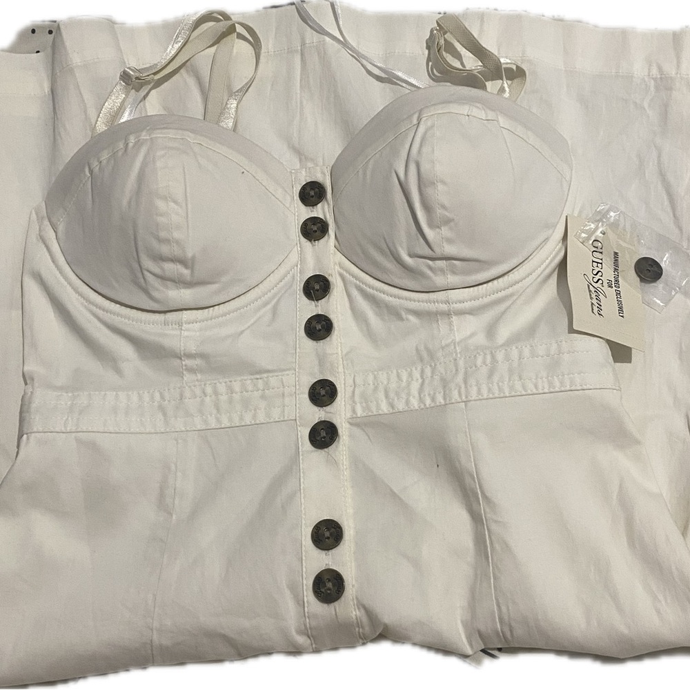 Guess Ivory Button-Front Dress - Picture 6 of 8